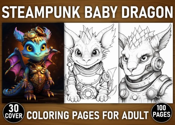 100 Steampunk Baby Dragon Coloring Pages