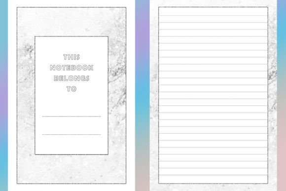120 Lined Pages with Marble Frame 6 X 9