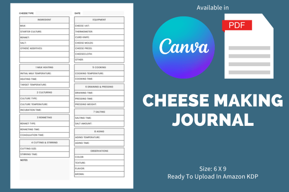 Cheese Making Journal - KDP Interior: A Practical Tool for Aspiring Cheesemakers