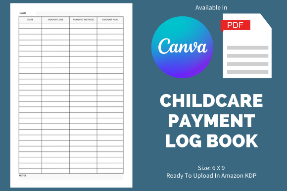 Childcare Payment Log Book KDP Interior