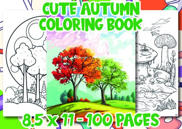 Cute Autumn Coloring Page for Kids