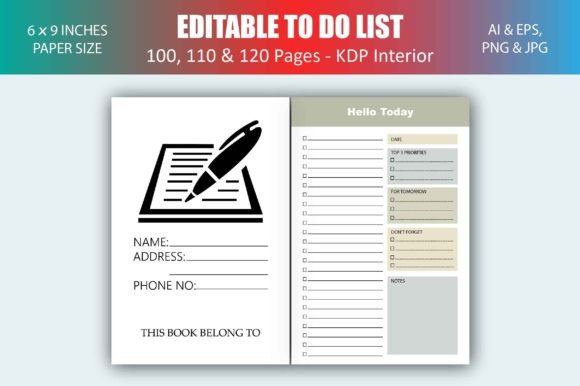 Editable To Do List - KDP Interior