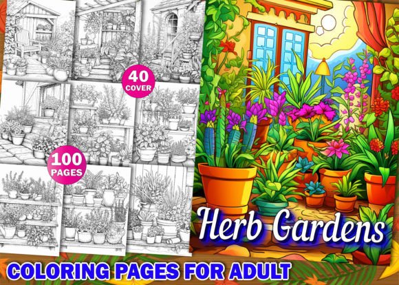 Herb Gardens Coloring Pages for Adults: A Creative Escape for Mind and Soul