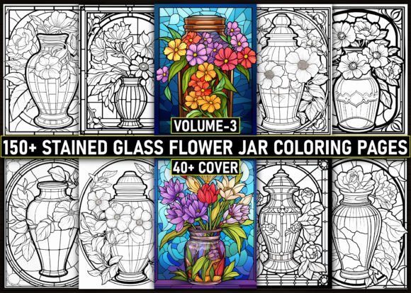 Stained Glass Flower Jar Coloring Pages: A Creative and Practical Resource for Adults
