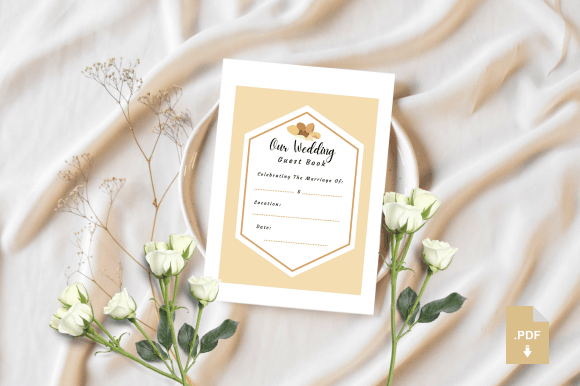 Wedding Guest Book with Flowers